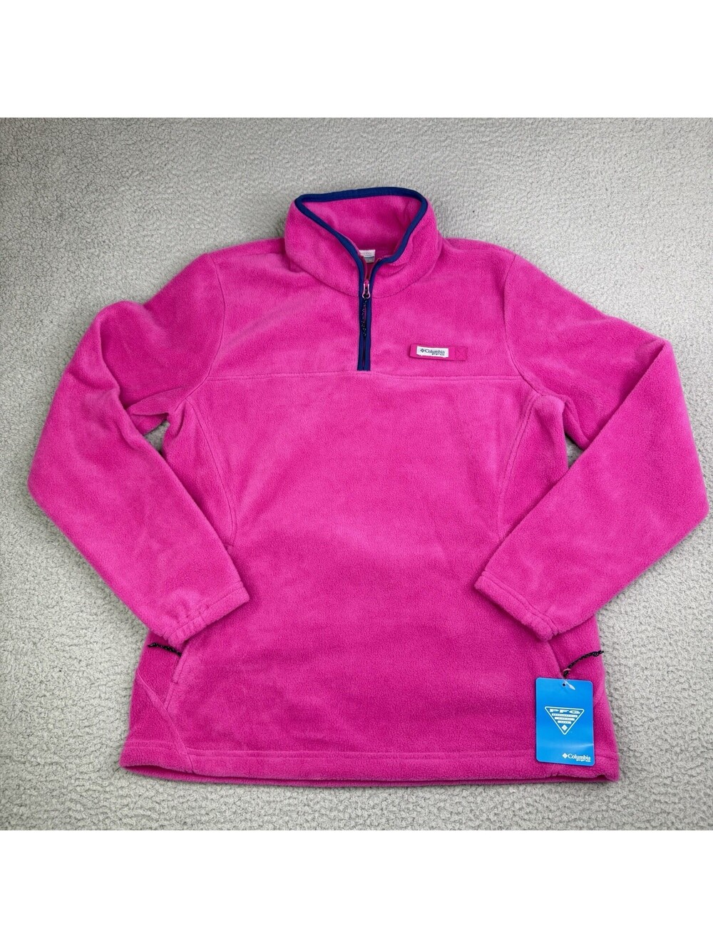 Columbia Women's Pink Full Zip Logo Jacket Regular Fit Long Sleeve Size M NEW